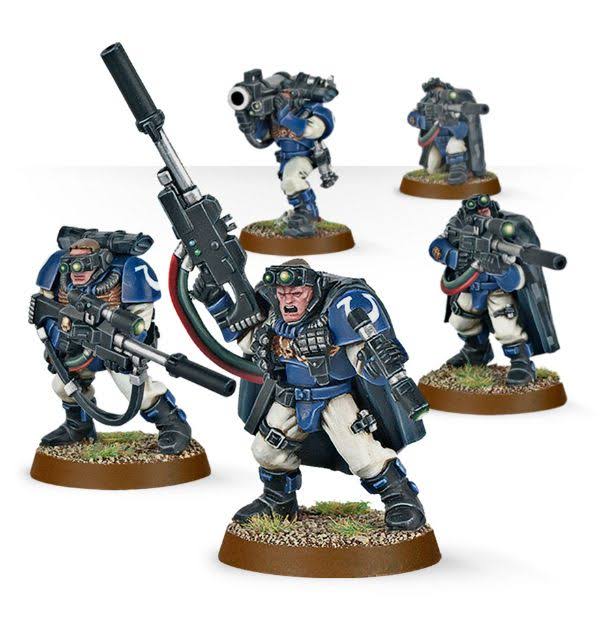 Warhammer 40,000 Space Marine Scout Squad & Sniper Rifles Miniatures Set