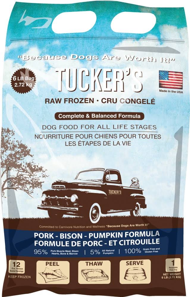 Tucker's Frozen Raw Dog Food: Pork-Bison-Pumpkin 6lb