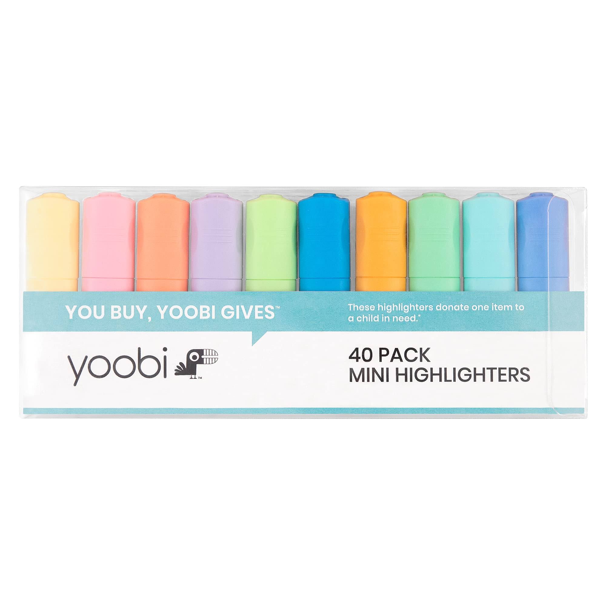 Yoobi Highlighter Mini 40 Pack Multicolor