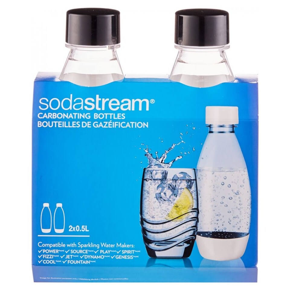 SodaStream Source Carbonating Bottles - Twin Pack, 0.5L, Black