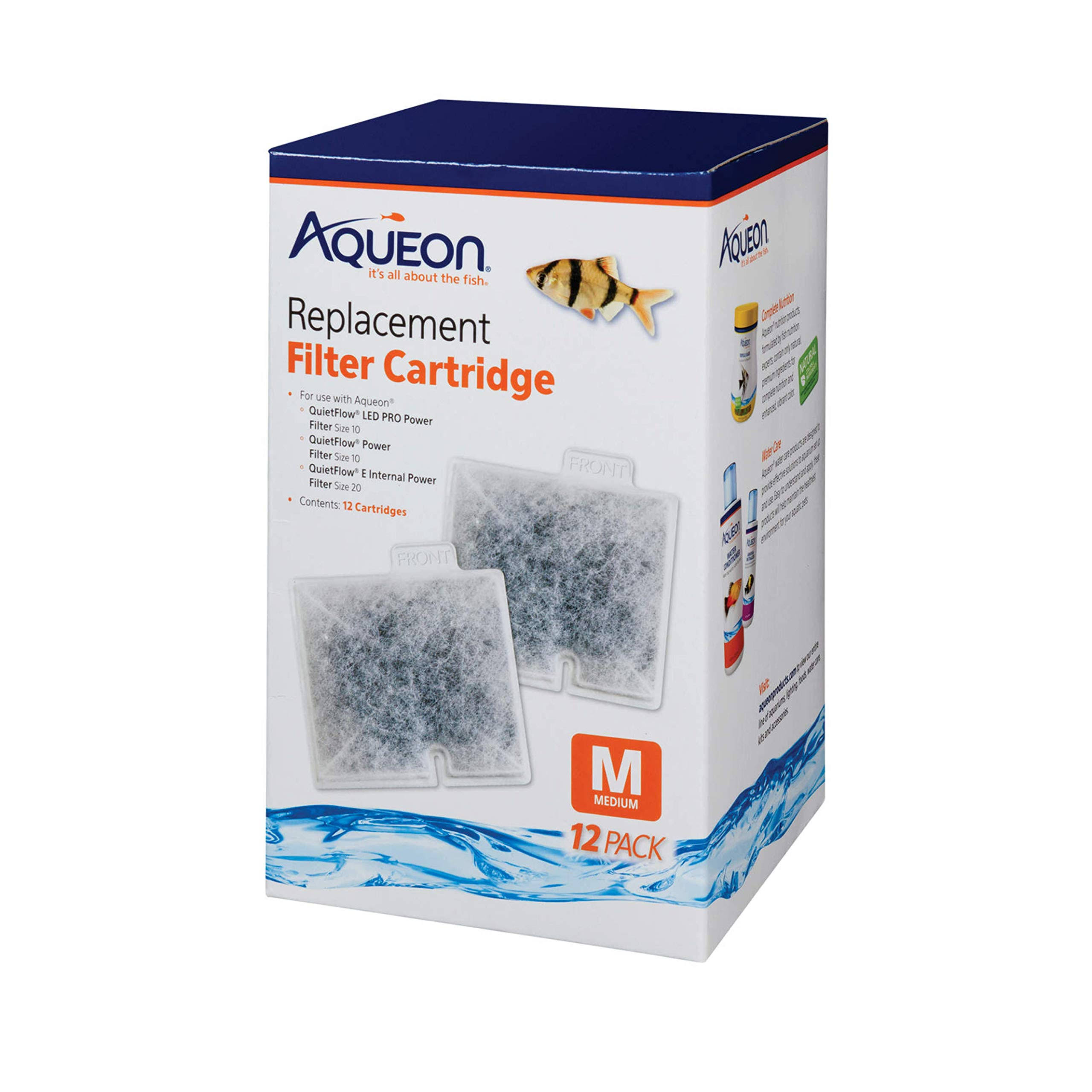 Aqueon Replacement Filter Cartridges - Medium, 12 Pack