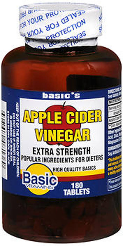 Basic Vitamins Apple Cider Vinegar Extra Strength Tablets - 180ct