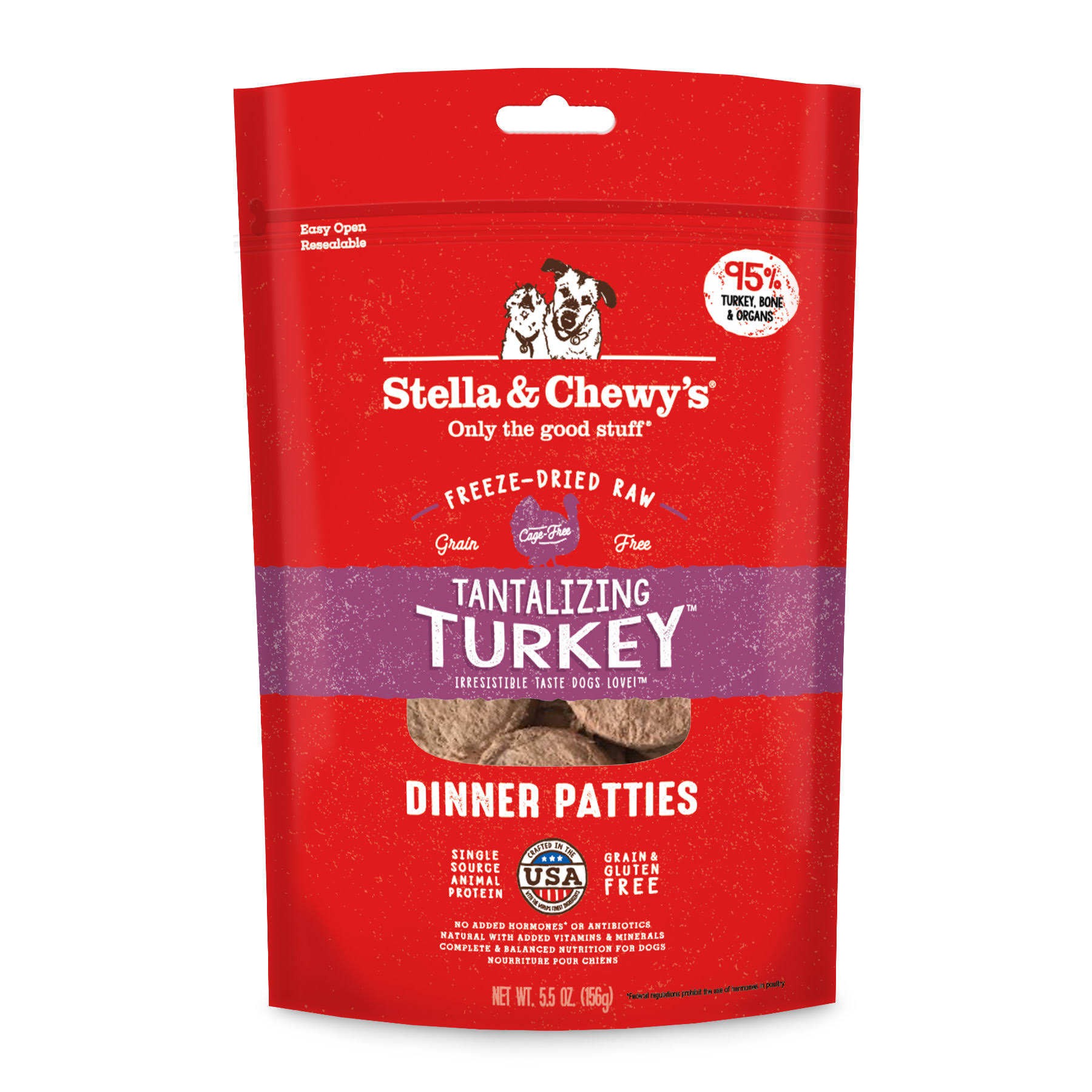 Stella & Chewy's Freeze Dried Raw Dinner Patties Turkey Dog 14Oz