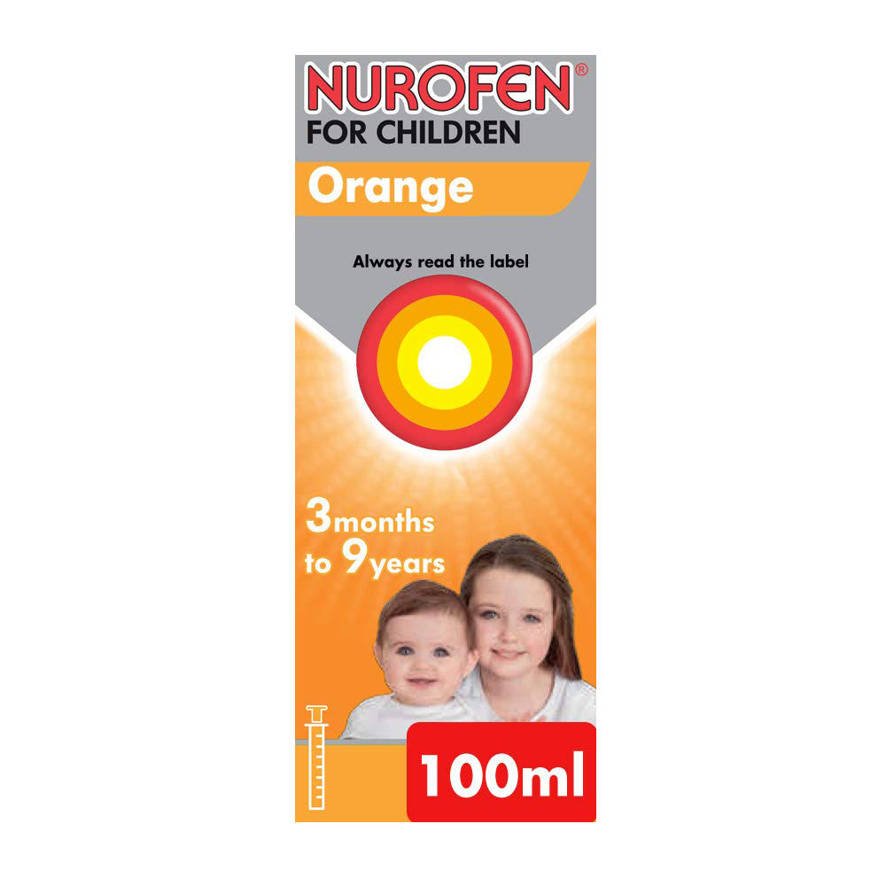 Nurofen For Children Baby Orange Flavour 100mg/5mL Oral Suspension 3+ Months 100ml