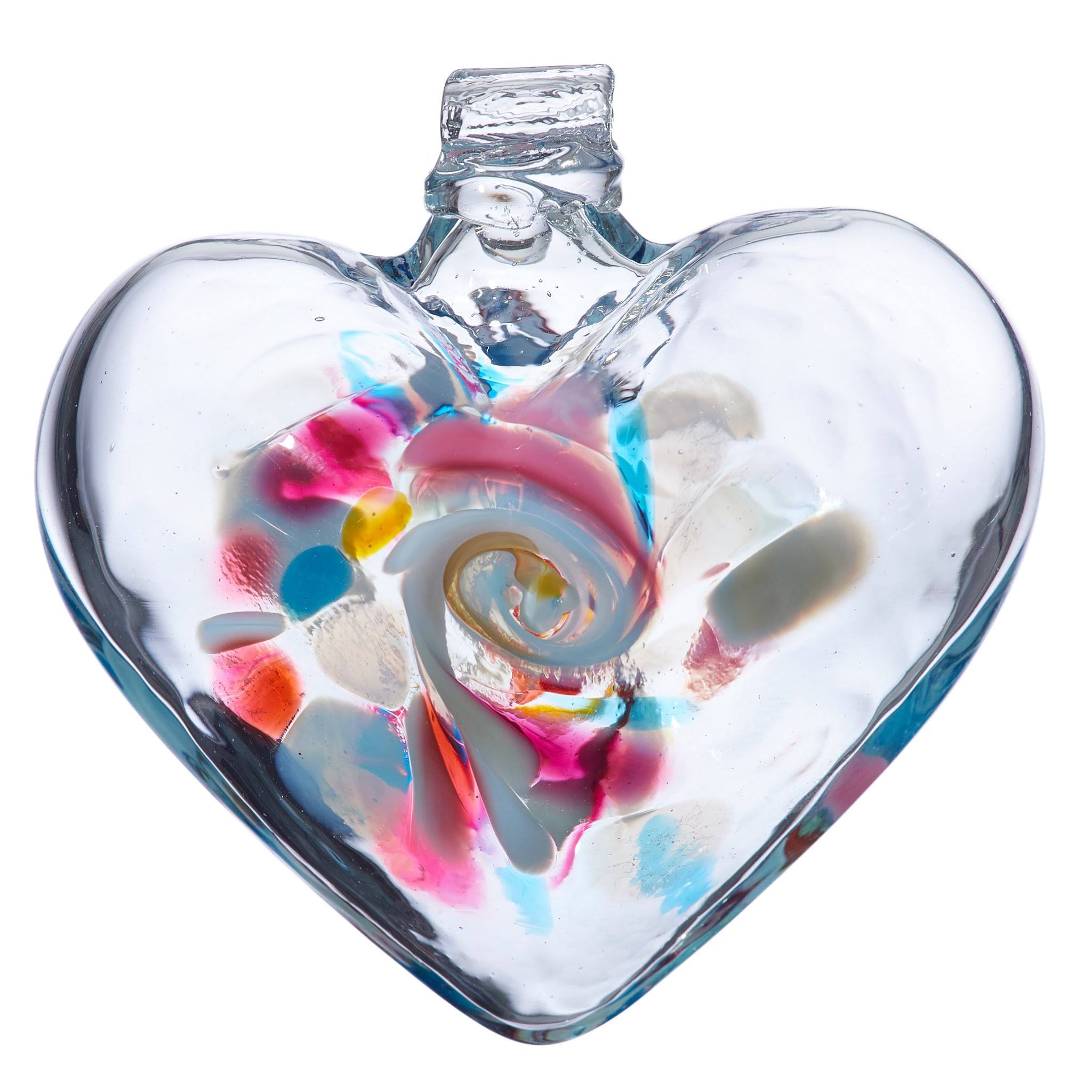 Heart of Memories Glass Window Charm - Multi-color | Sympathy Gifts