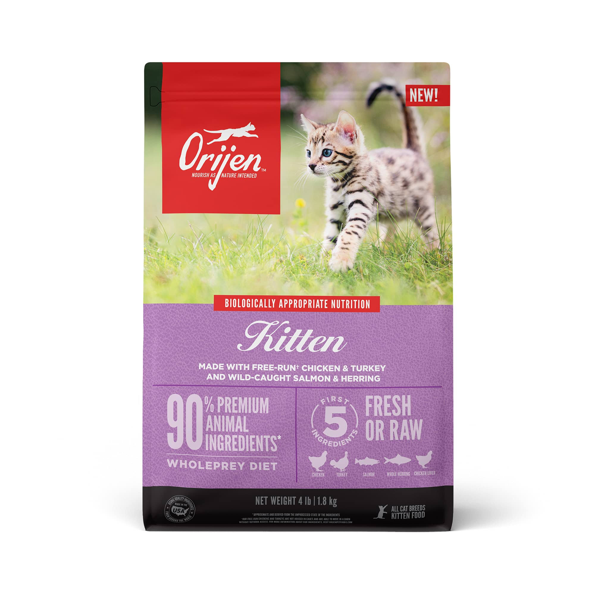 Orijen Kitten Dry Cat Food - 4lb