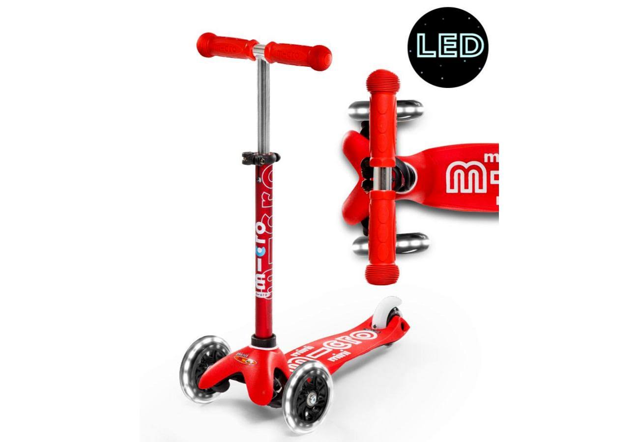 Micro Mini Deluxe LED Light Up Scooter - Red