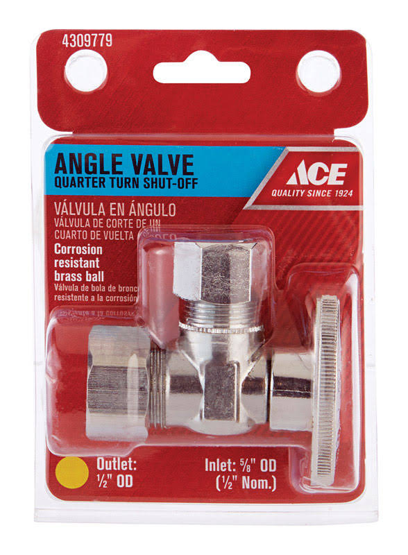 Ace Plumb Pak Ace2624lf Quarter Valve Angle - 5/8"od x 1/2"od