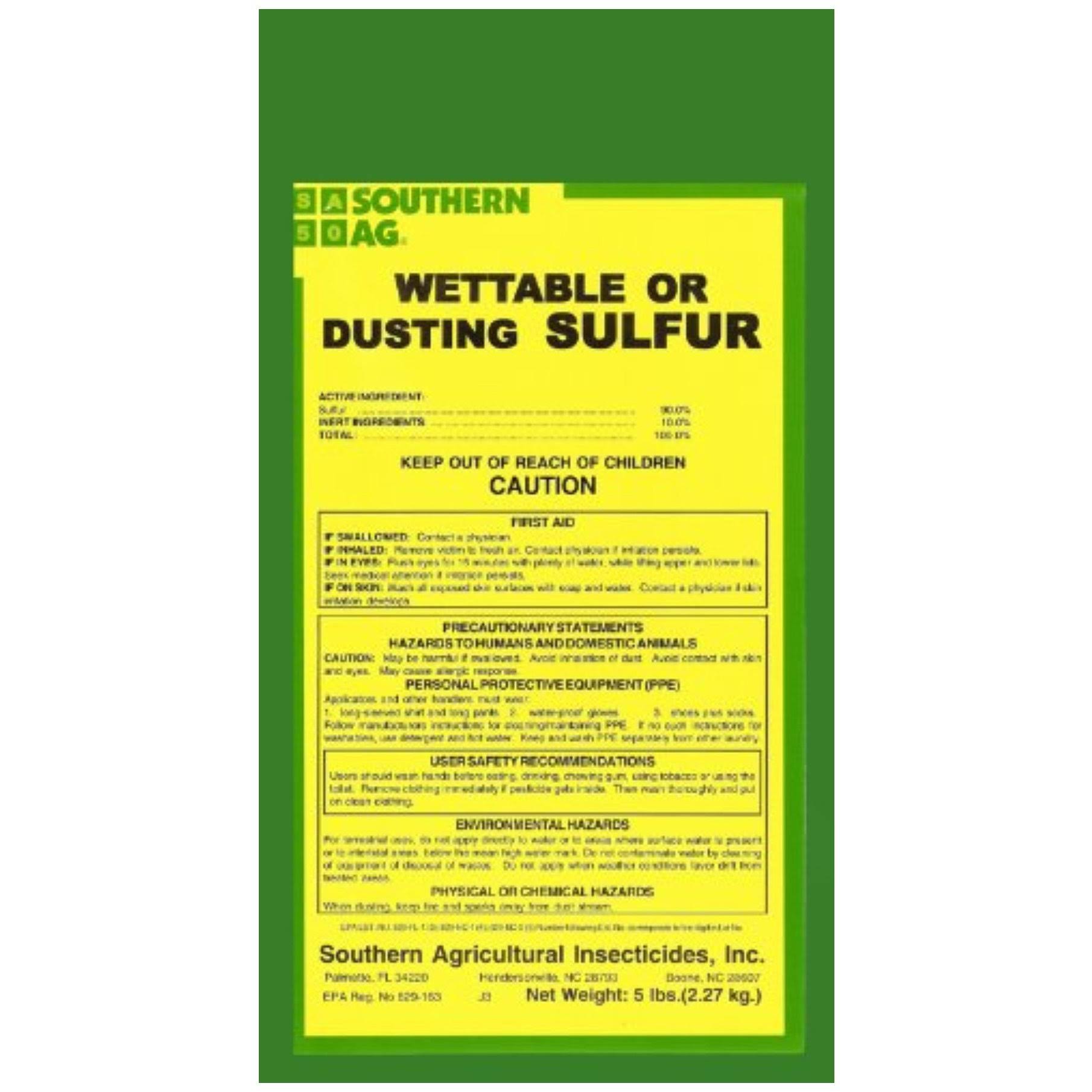 Southern AG Wettable or Dusting Sulfur - 5lbs