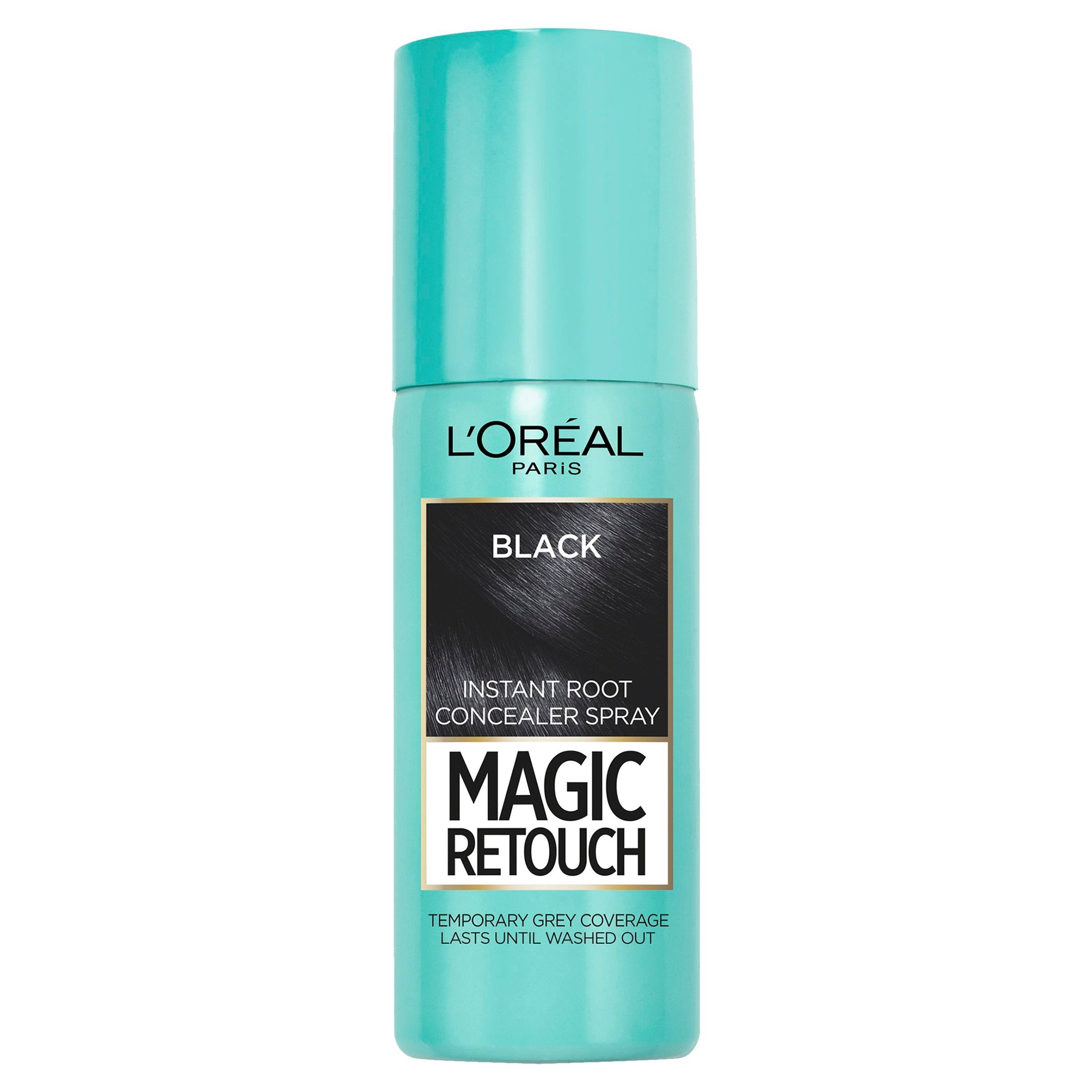 L'Oreal Magic Retouch Temporary Instant Grey Root Concealer Spray - Black, 75ml