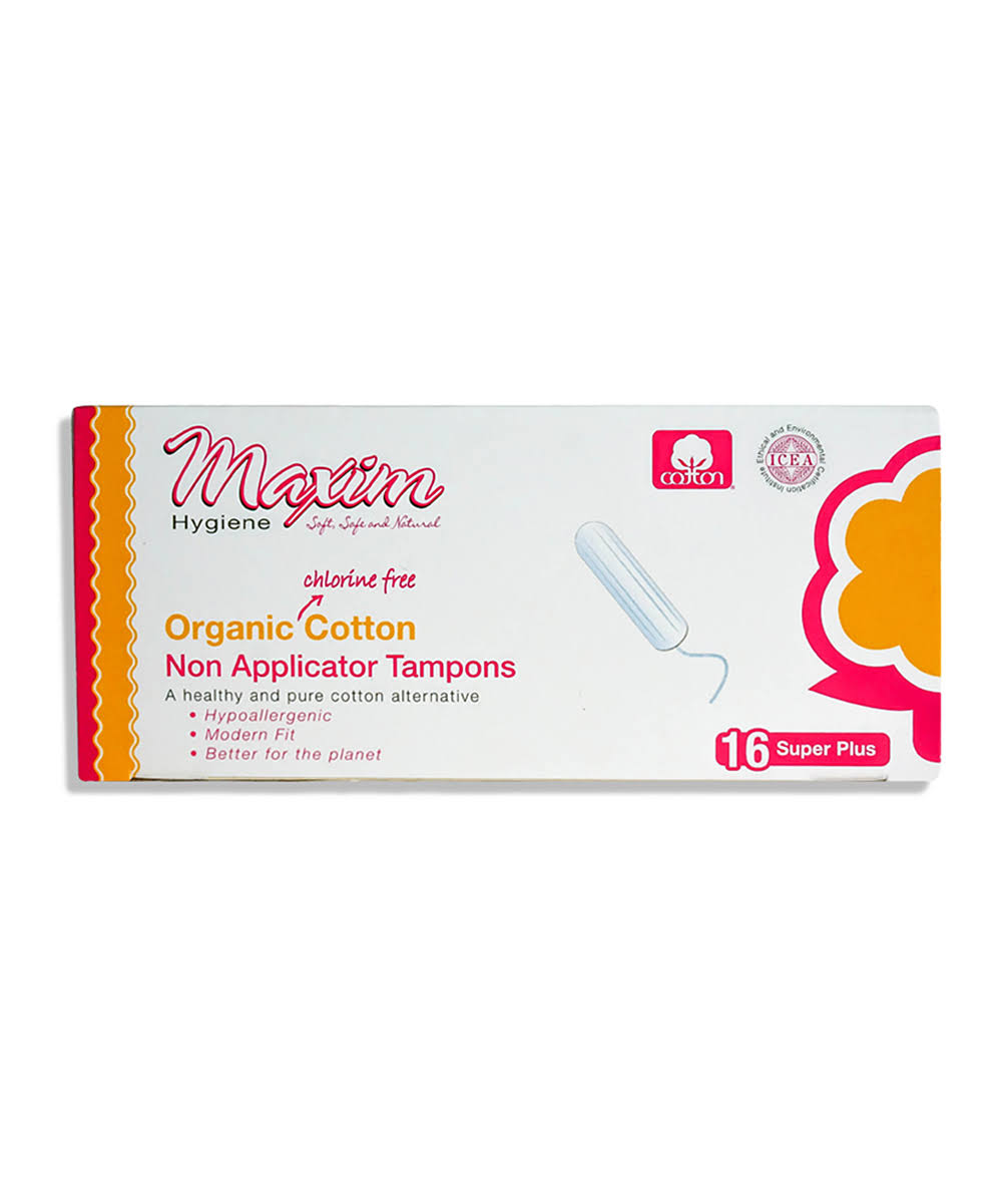 Maxim Hygiene 100 Percent Certified Organic Cotton Super Plus Tampons - 16ct
