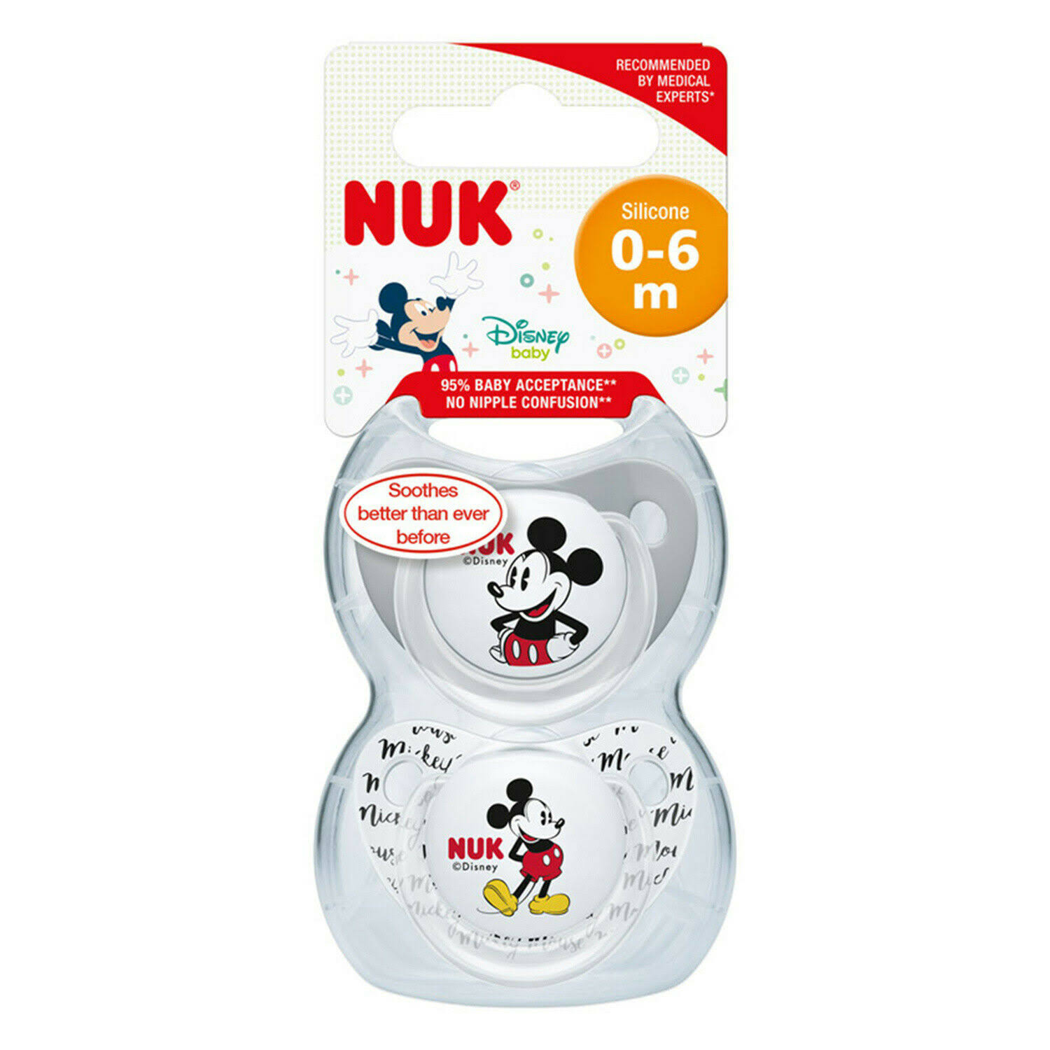 NUK Disney Silicone Soother 0m 2 Soothers