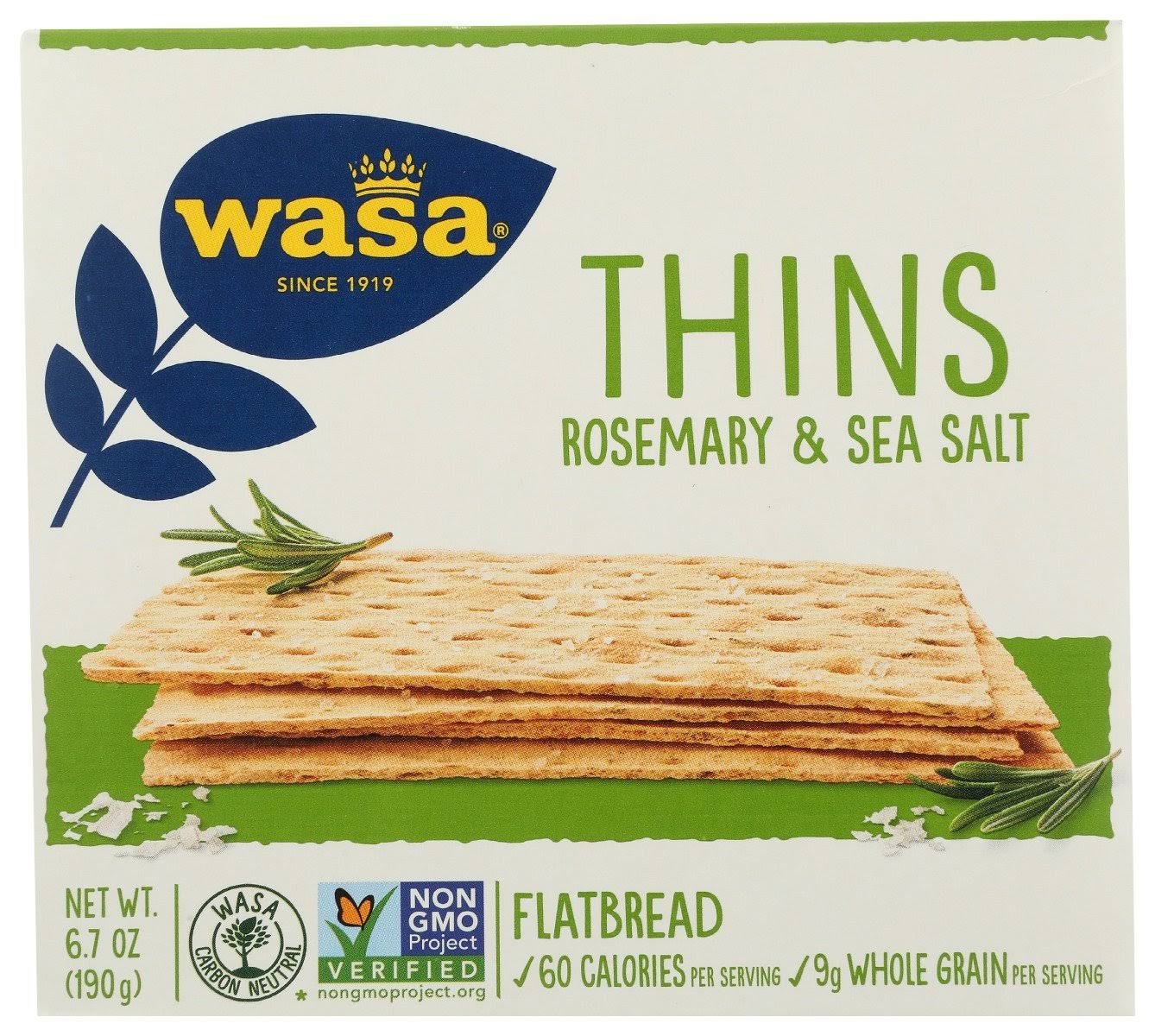 Wasa Flatbread Thins Crackers - Rosemary and Sea Salt, 6.7oz