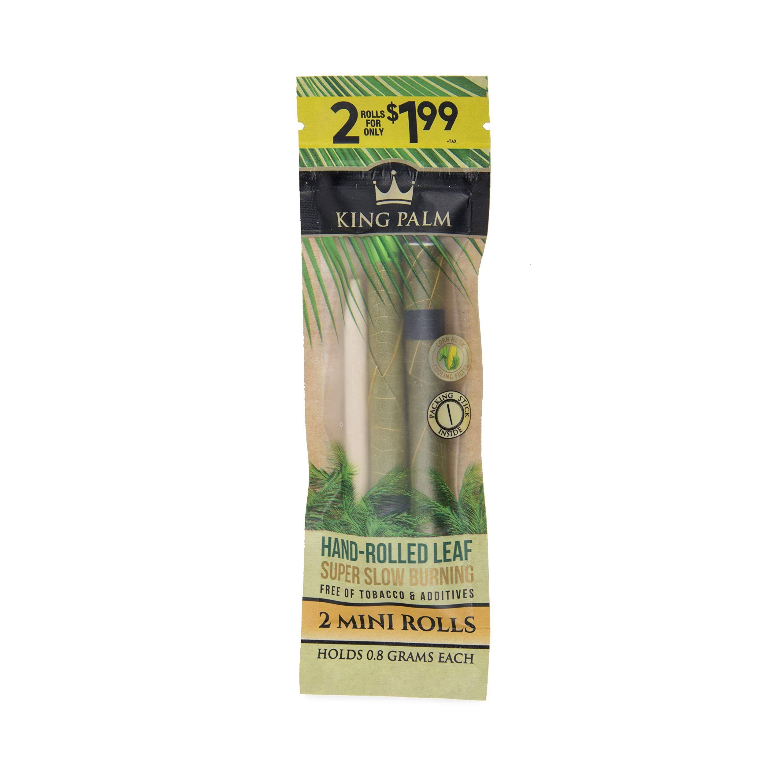 King Palm Natural Pre Rolled Mini Size Pouch (2 Pack, 4 Wraps)