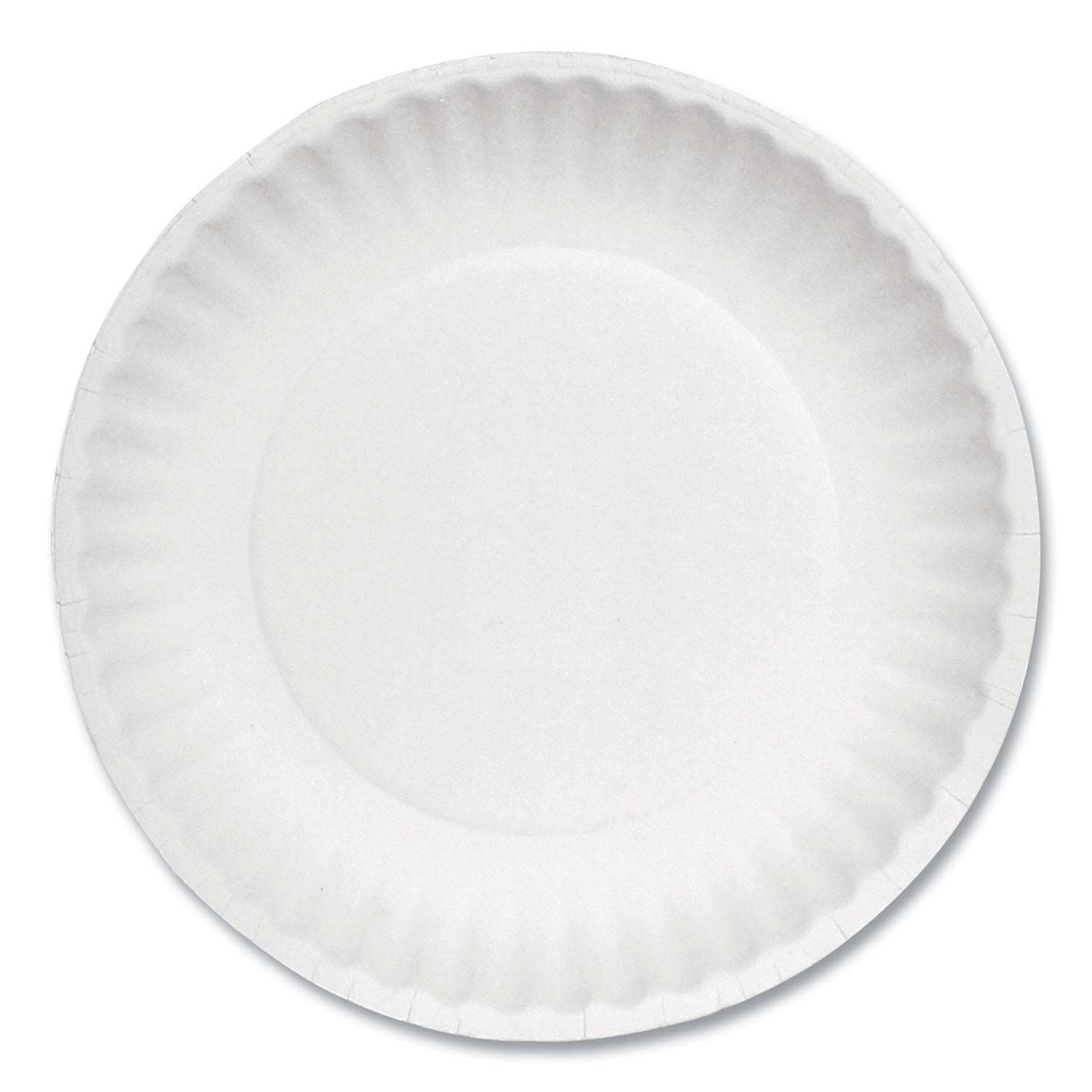Green Label Paper Plates - White, Uncoated, 6", 100ct