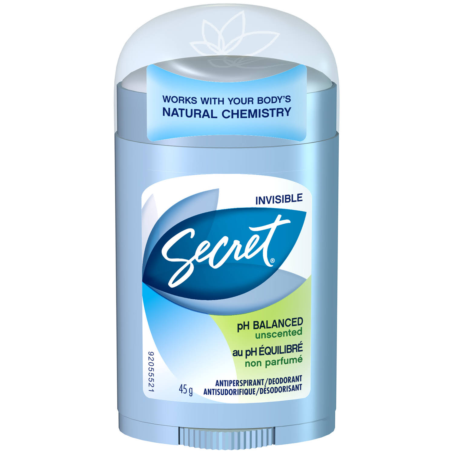 Secret Invisible Solid Antiperspirant Deodorant - Unscented, 45g