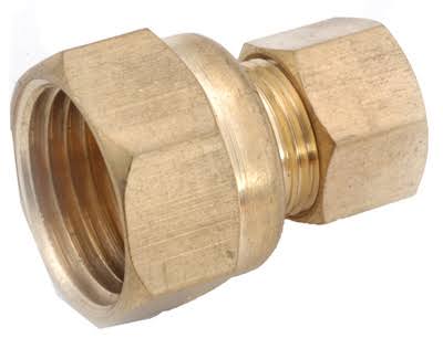Anderson Metals 750066-0406 Coupling - Brass, 1/4"x3/8"