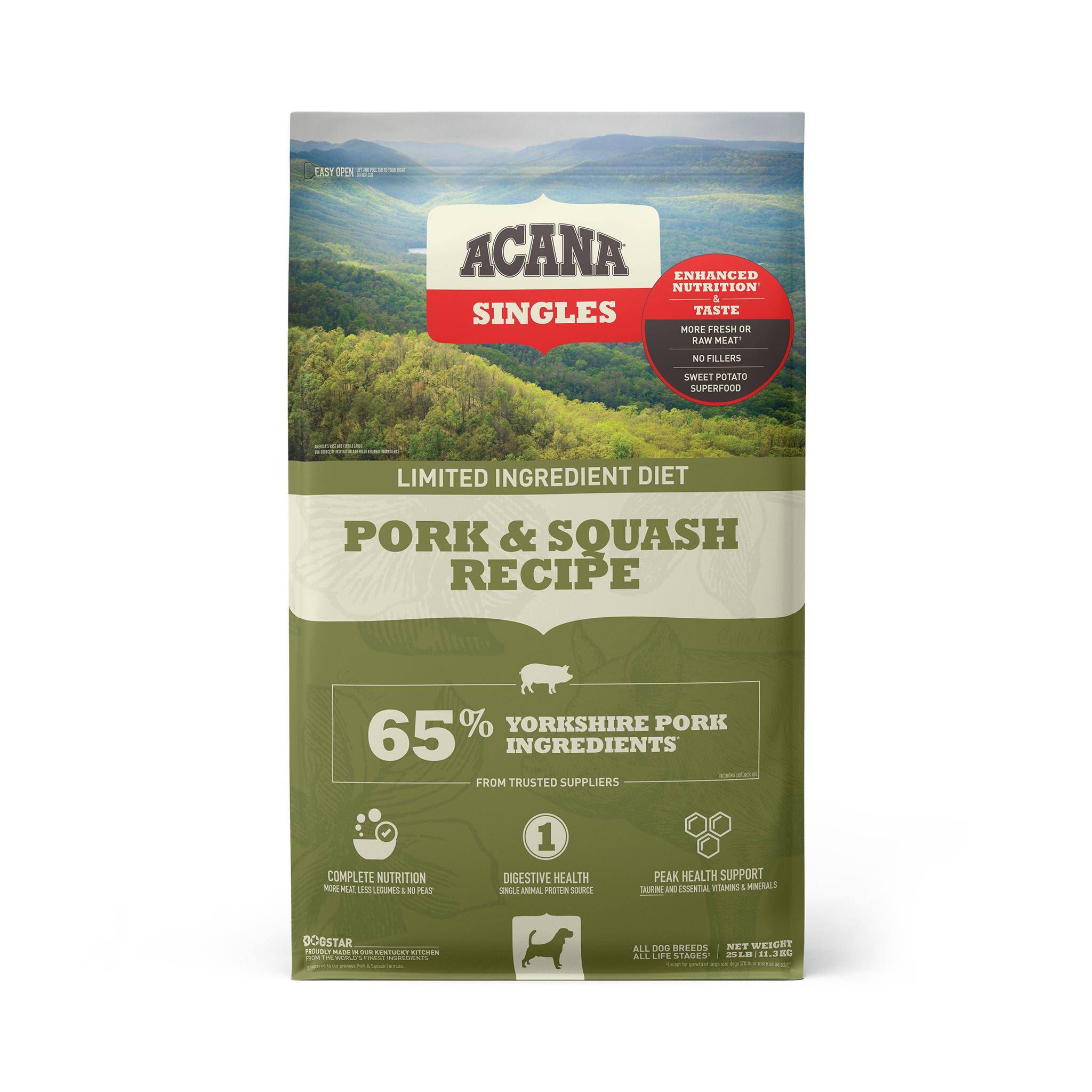 ACANA Pork & Squash Singles Dry Dog Food (25 lbs)