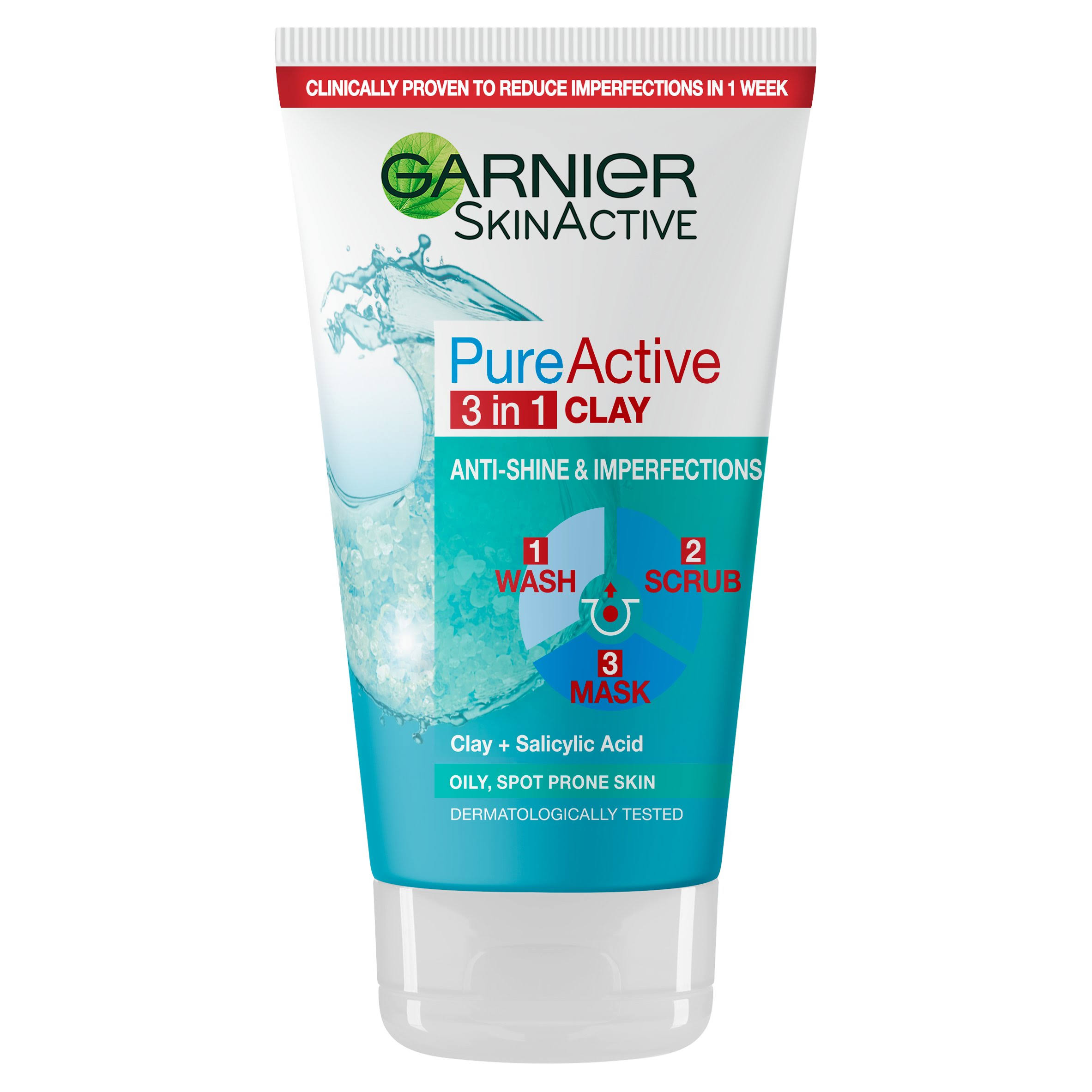 Garnier Pure Active 3 in 1 Wash-Scrub-Mask 150ml