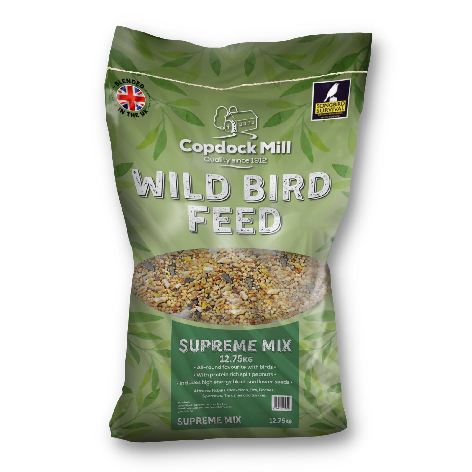 Copdock Mill Supreme Wild Bird Food Mix, 12.75kg, All Seasons, Ideal For