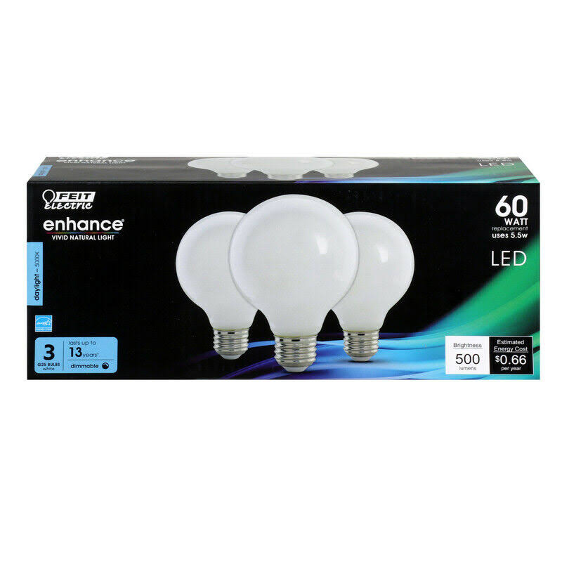Feit Electric G25 Dimmable Filament CEC Title Light Bulb - 60W Equivalent