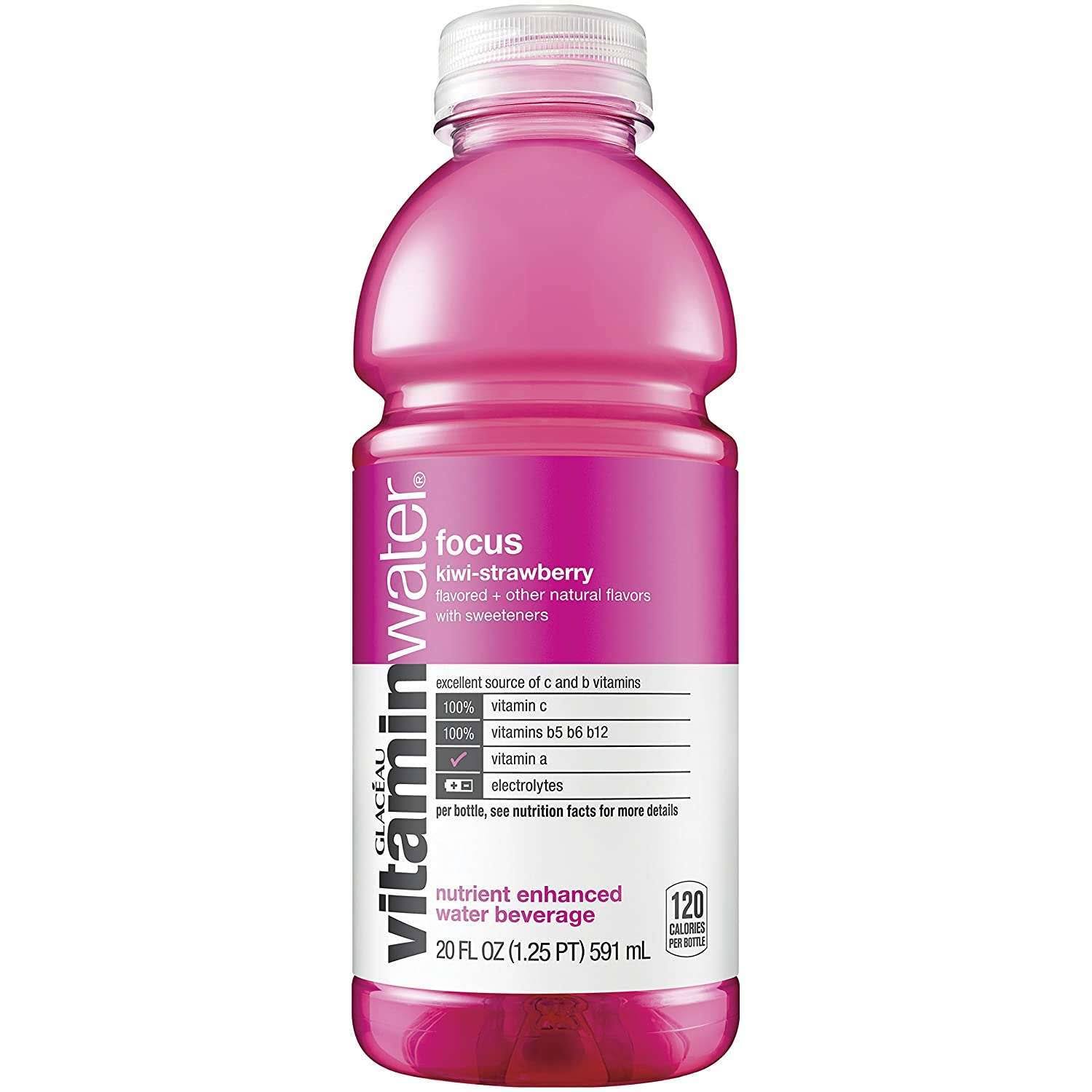 Vitaminwater Focus Water Beverage - Kiwi-Strawberry, 591ml