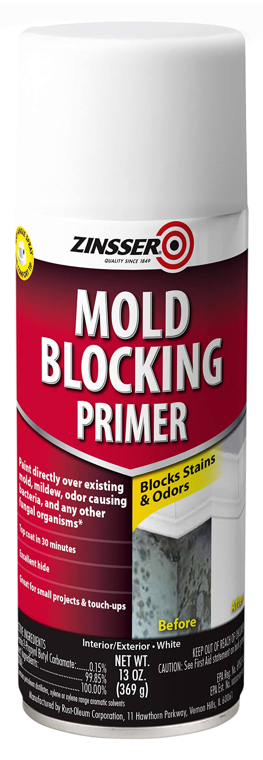 Zinsser 287512 Mold Killing Primer, 13 oz, White