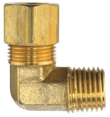 Jmf Compression Elbow - Yellow Brass, 90 Degree, 1/4" x 1/8"