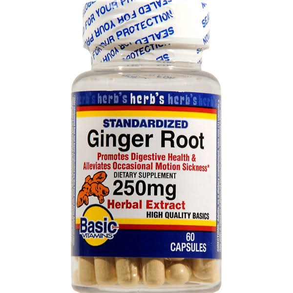 Herb's Ginger Root Supplement - 250mg, 60caps