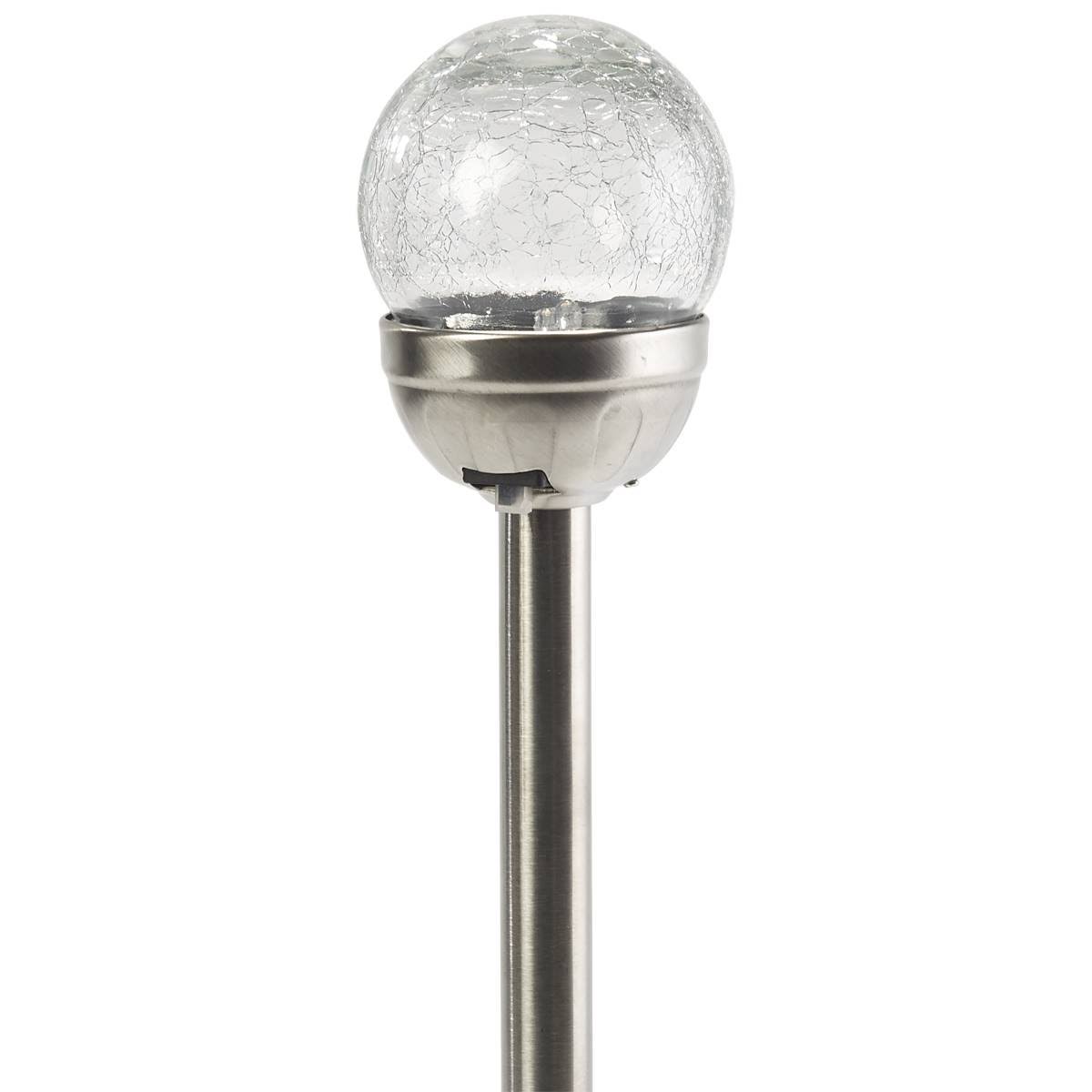 Crackle Glass Solar Stake Light 15'' Silver | Boscov's