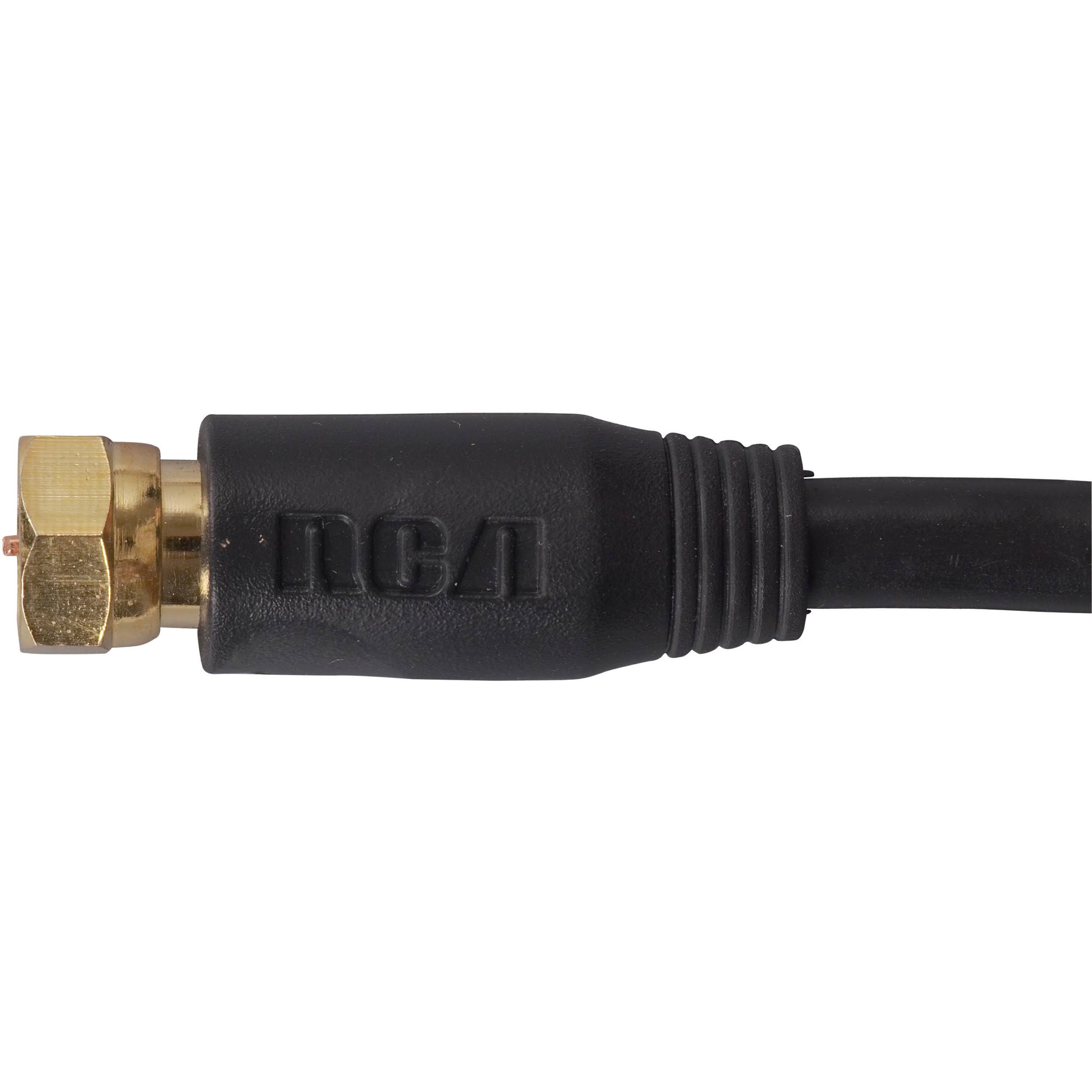 RCA Coaxial Cable with Rg6 Connectors - Black, 50'