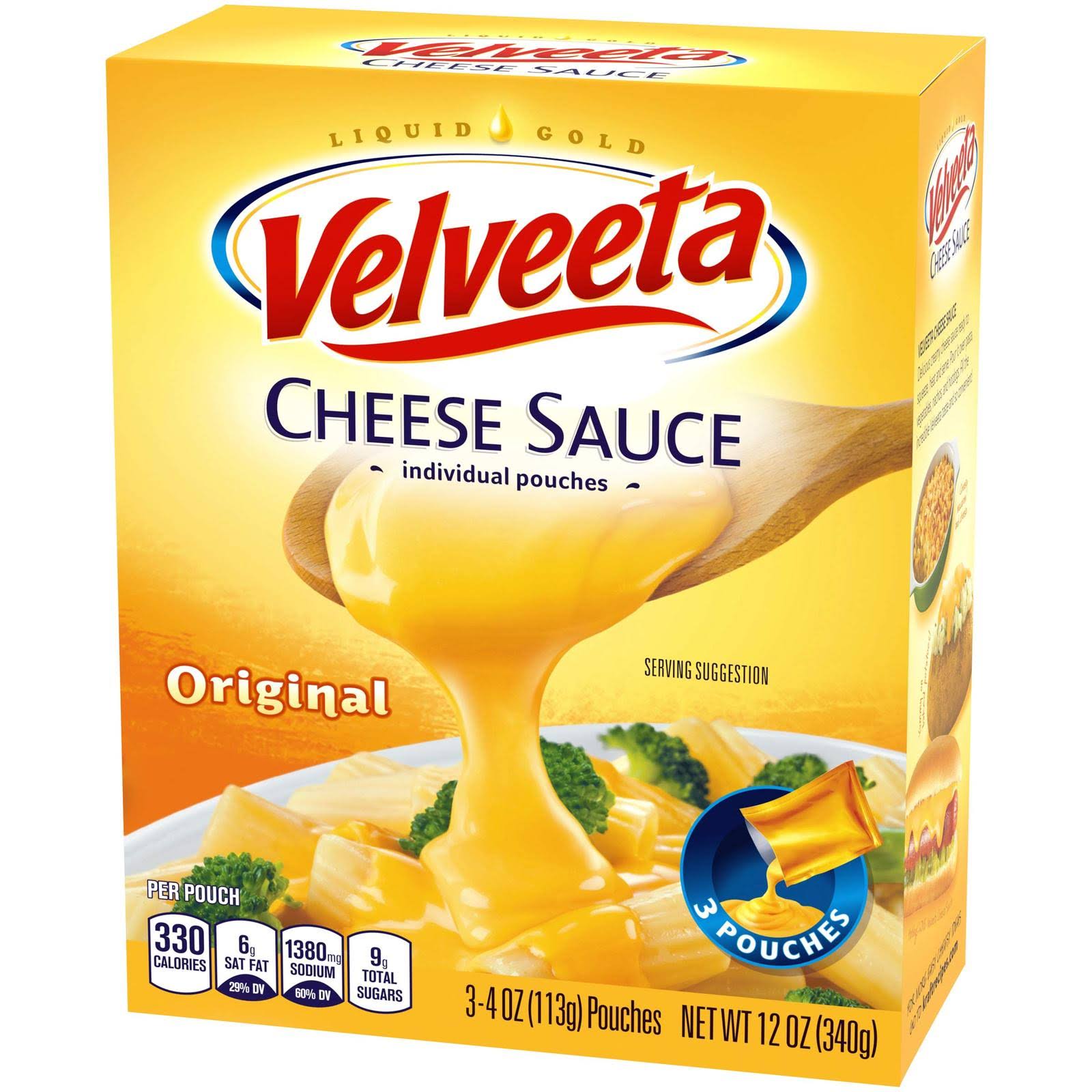 Velveeta Cheese Sauce, Original - 3 pack, 4 oz pouches