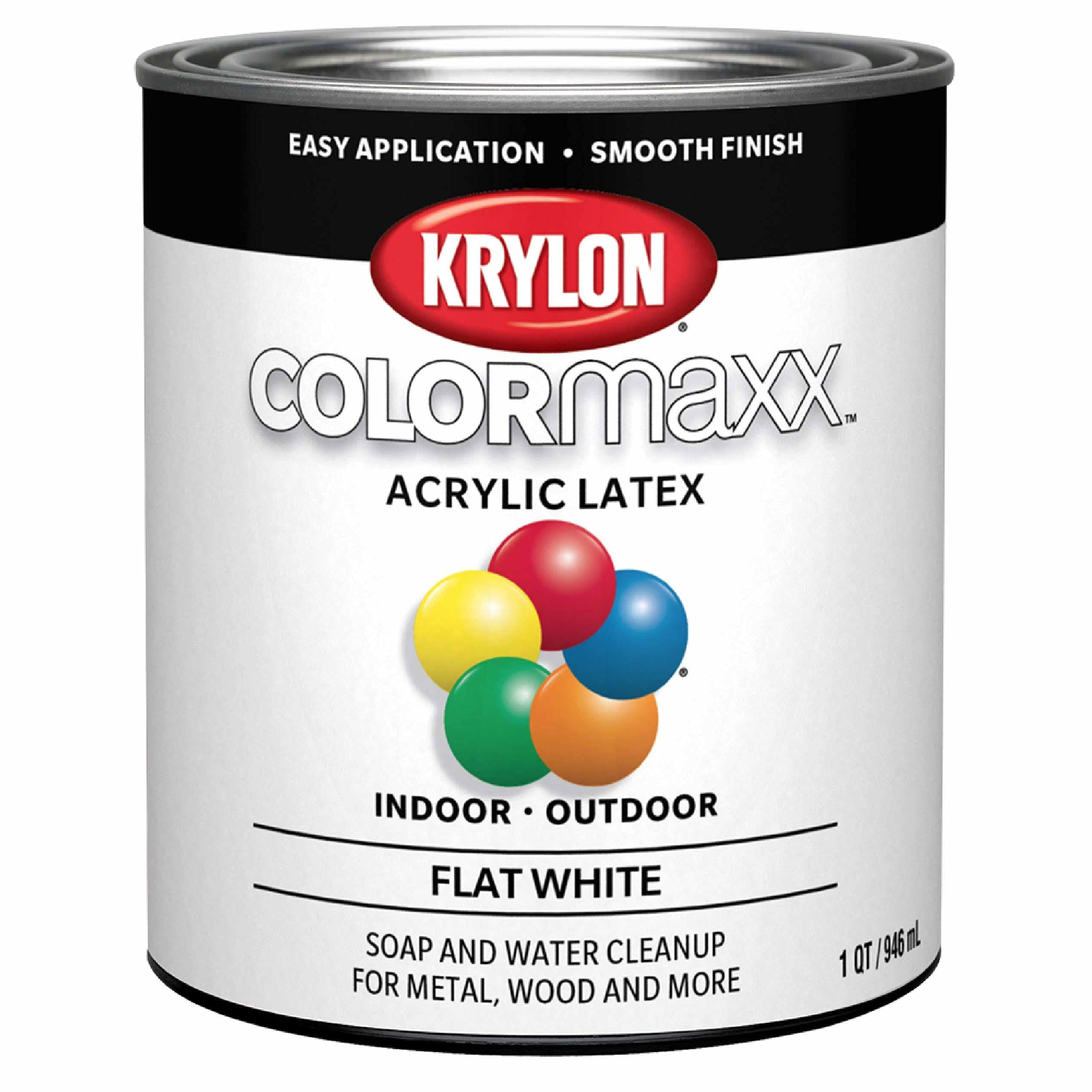 Krylon K05631007 COLORmaxx Paint Flat White 1Quart