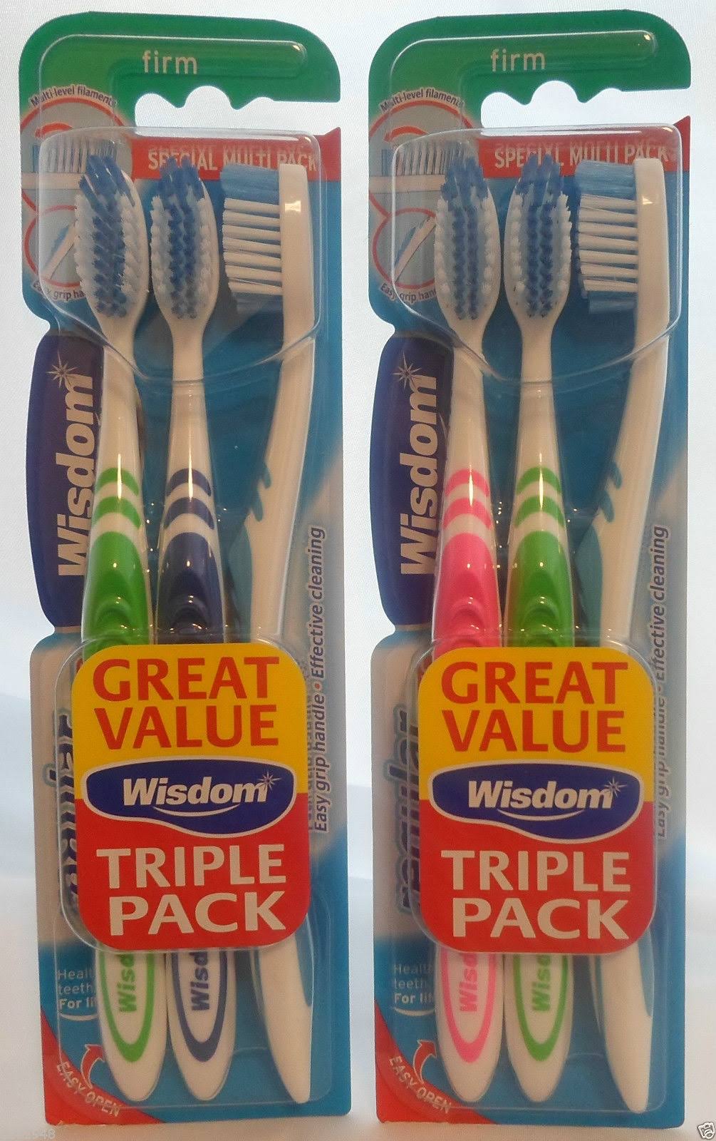 Wisdom Regular Plus Firm Toothbrush - 3pk