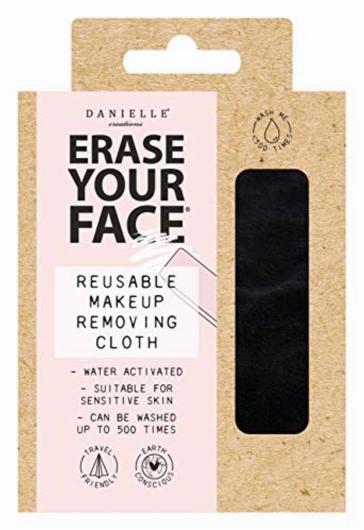 Danielle Creations Erase Your Face Reusable Makeup Removing Cloth - Black, Medium