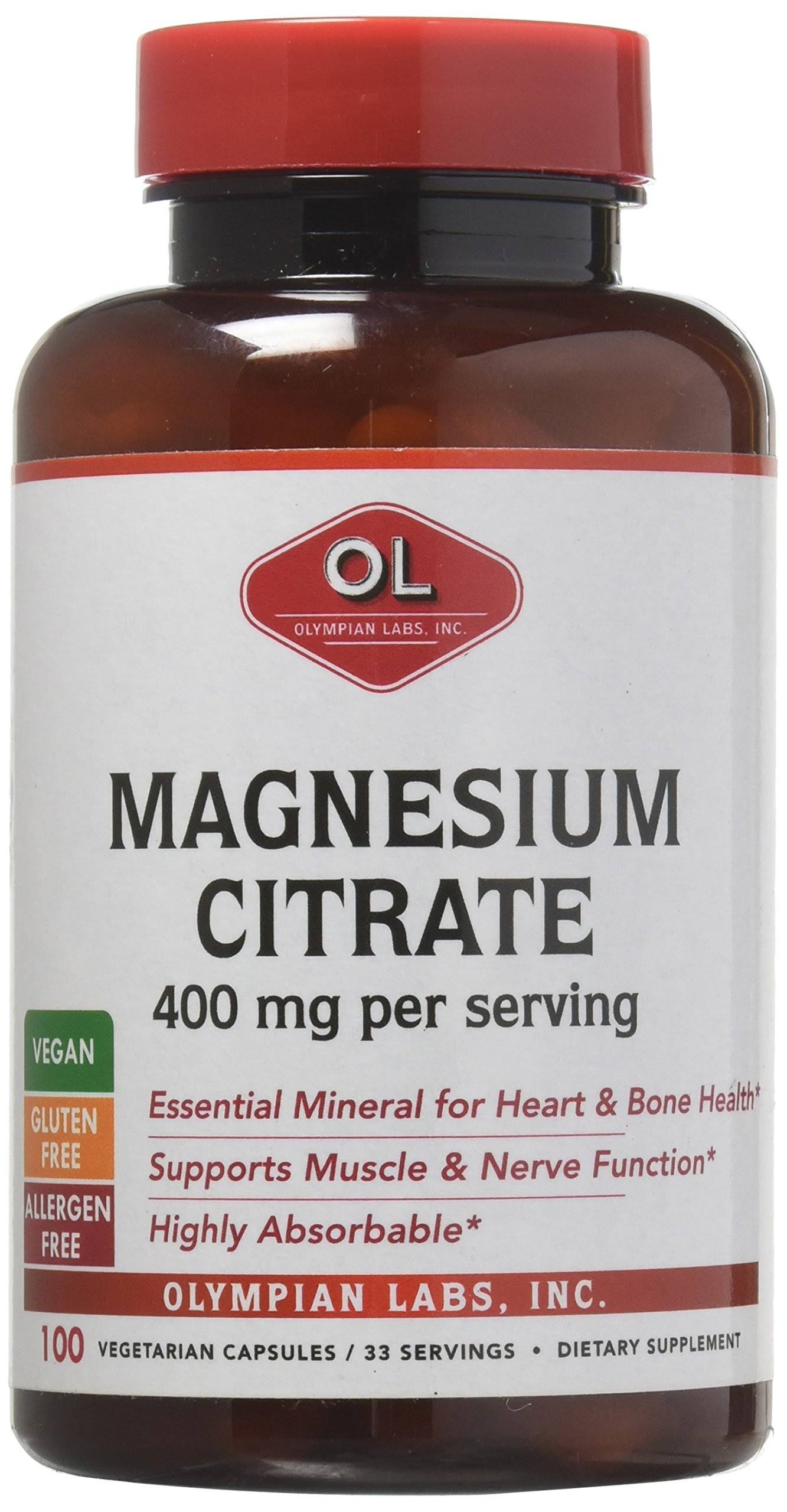 Olympian Labs Magnesium Citrate Supplement - 400mg, 100ct
