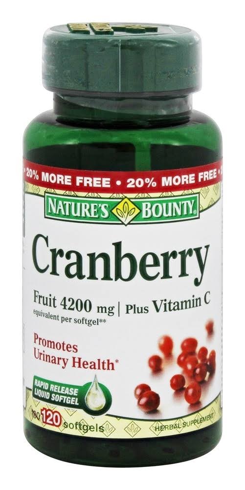 Nature's Bounty Cranberry Dietary Supplement - 4200mg, 120 Rapid Release Softgels
