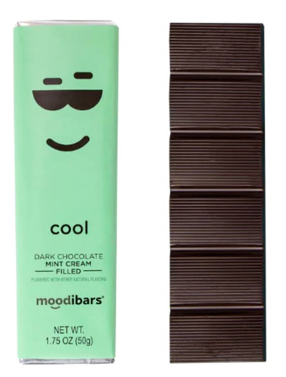 Moodibars: Dark Chocolate Bar - Cool, Mint Cream Filled, 1.75oz
