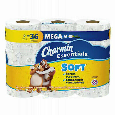 Charmin Essentials Soft Toilet Paper - Mega Rolls, 9ct
