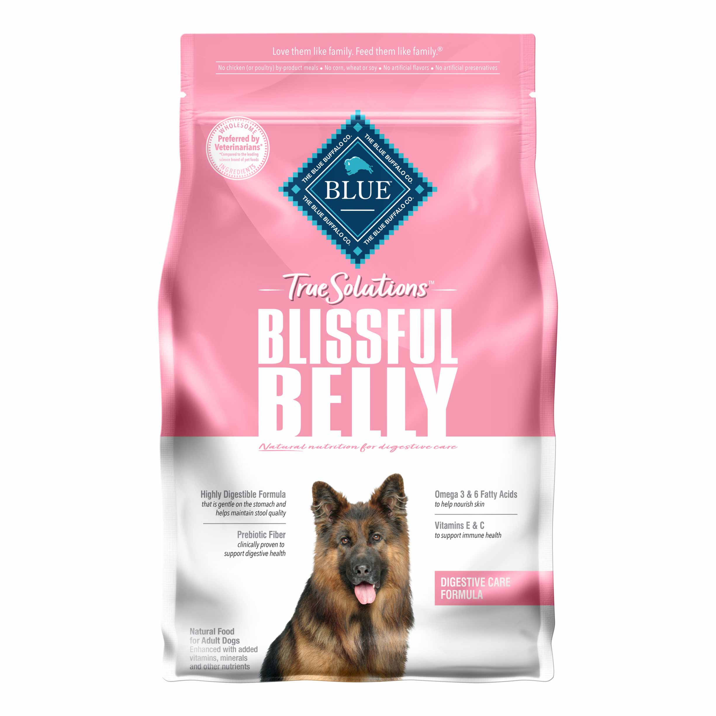 Blue Buffalo True Solutions Blissful Belly Natural Digestive Care Adult Dry Dog Food, Chicken 4-lb