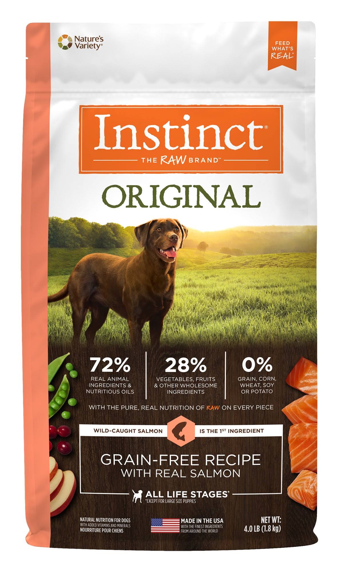 Instinct Original Grain Free Recipe with Real Salmon Natural Dry Dog Food - 20lb