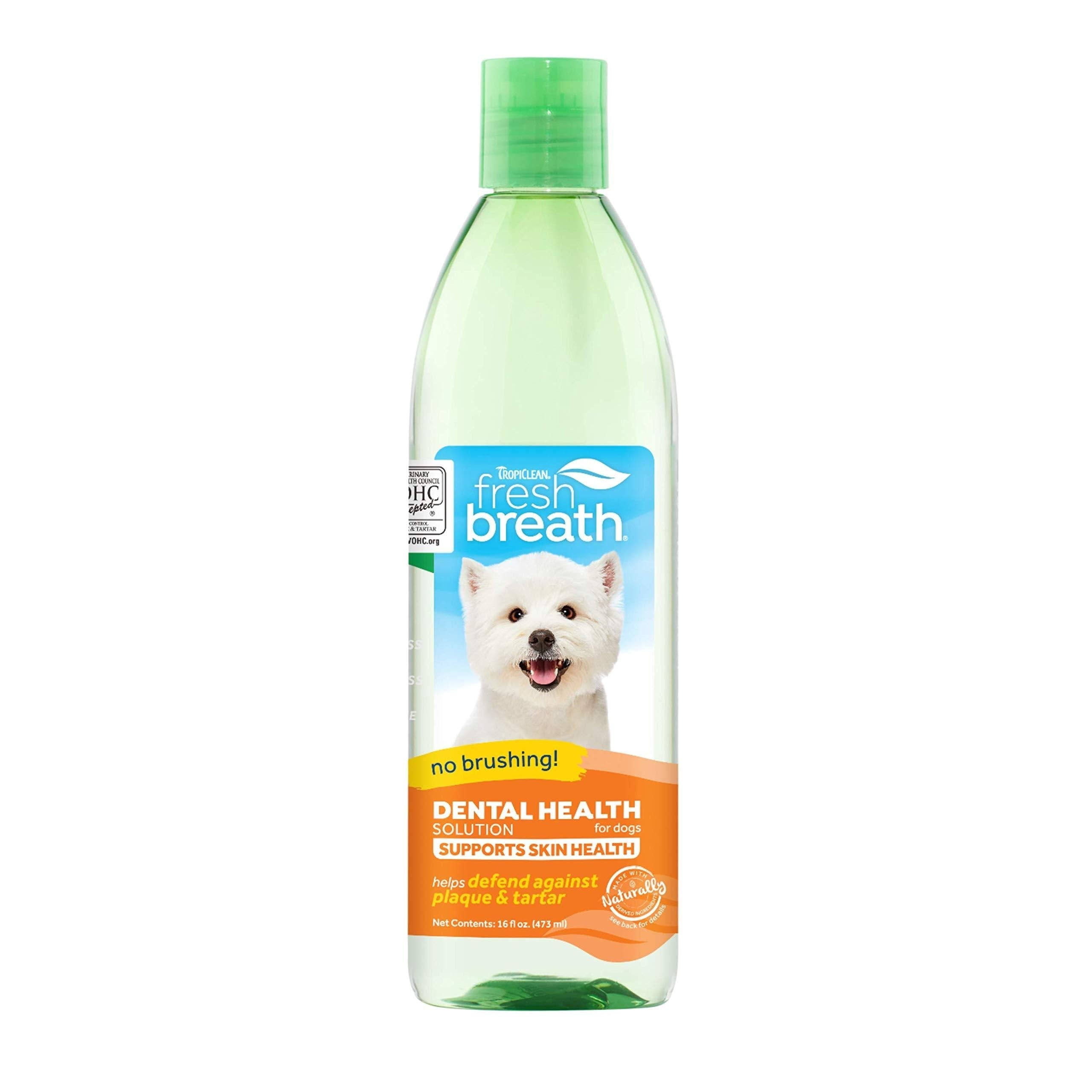 TropiClean Fresh Breath Plus Skin & Coat Oral Care Water Additive for Pets