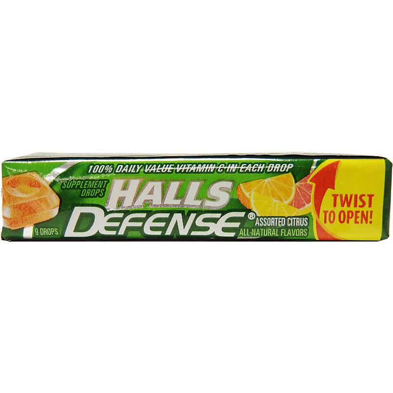 Halls Defence Vitamin C Assorted Citrus - 9-Drop Count