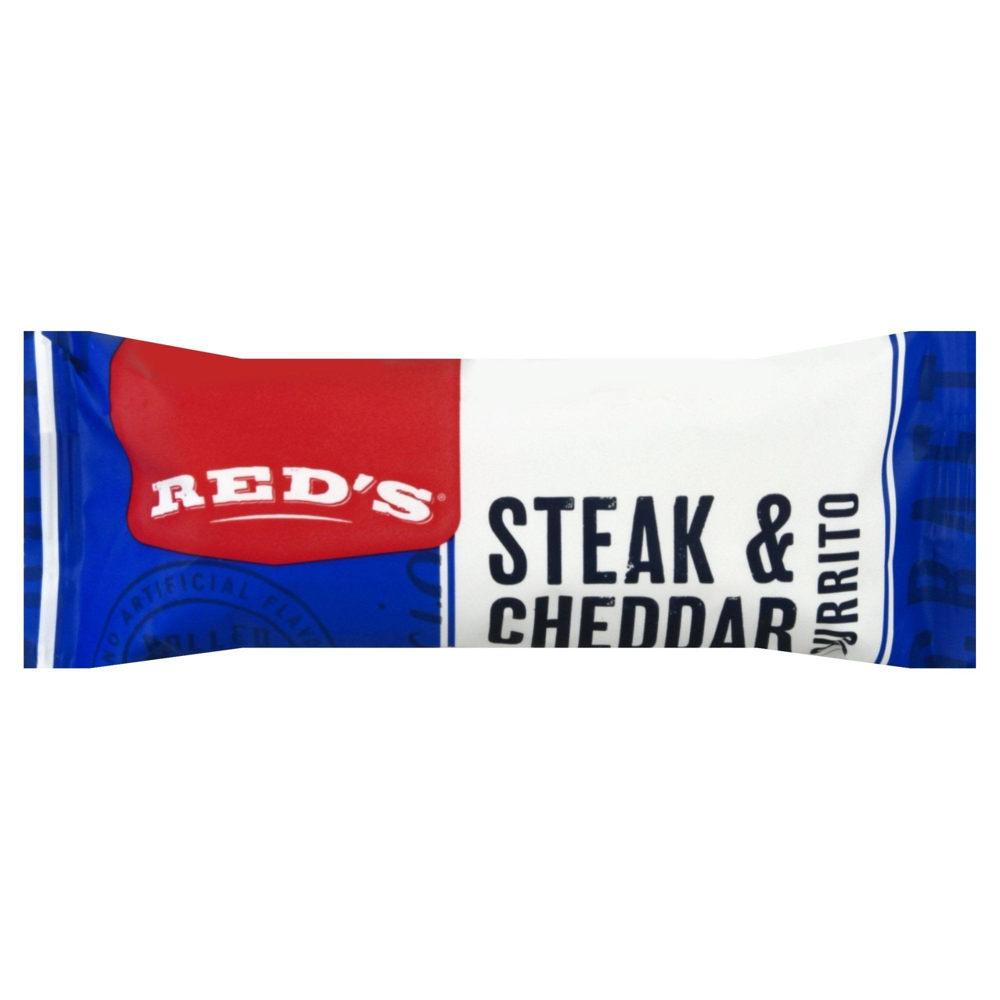 Reds Burrito, Steak & Cheddar - 5 oz