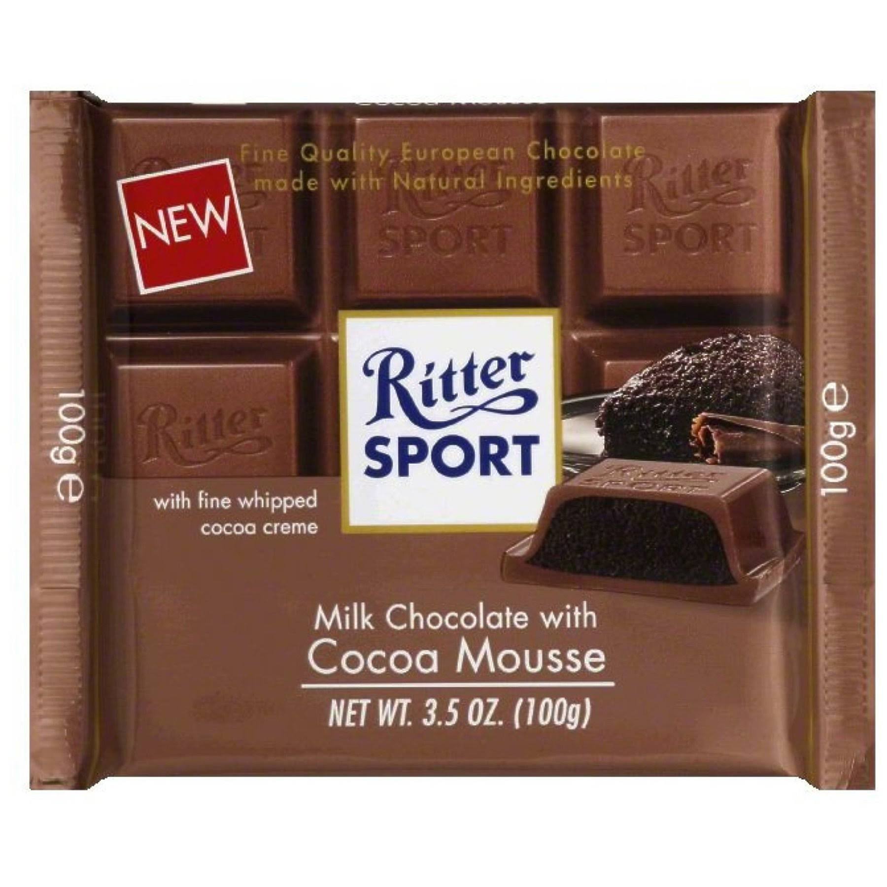 Ritter Sport Milk Chocolate Bar - Cocoa Mousse, 100g