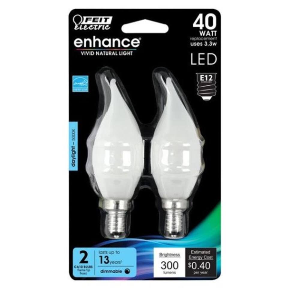Feit Electric 3911120 Enhance 3.3W Flame Tip Filament LED Bulb 300 Lumens - Daylight