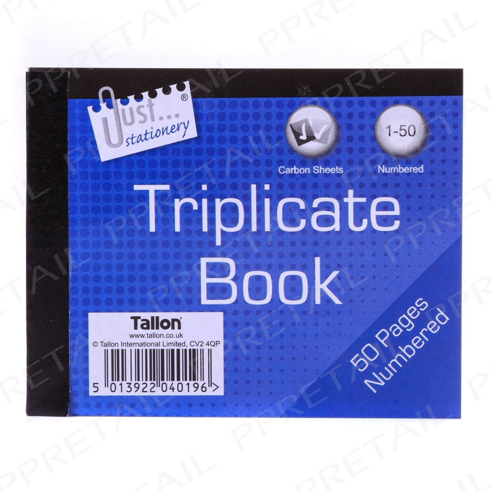 Just Stationery Triplicate Book - 50 Pages Numbered