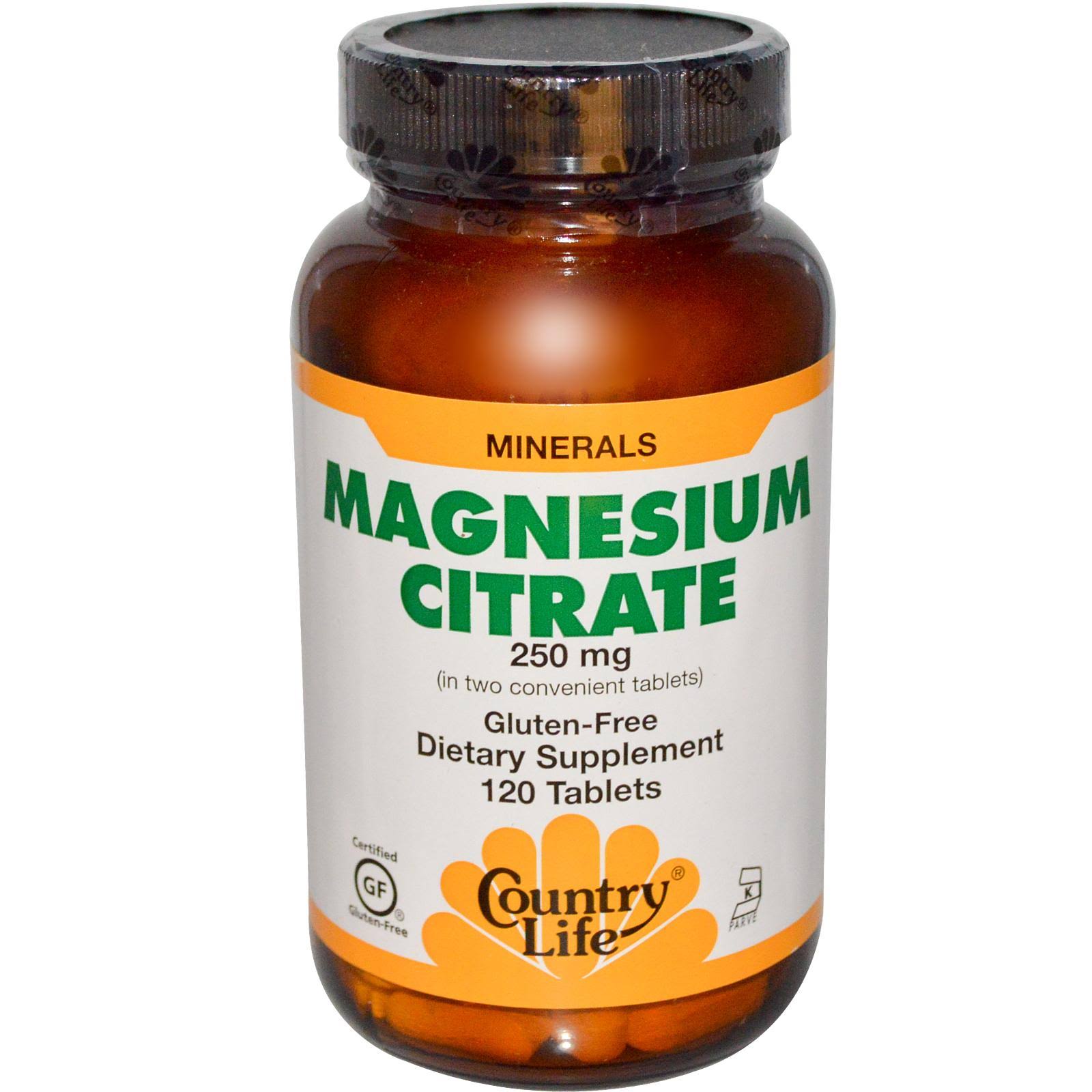 Country Life - Magnesium Citrate, 250 MG - 120 Tablets