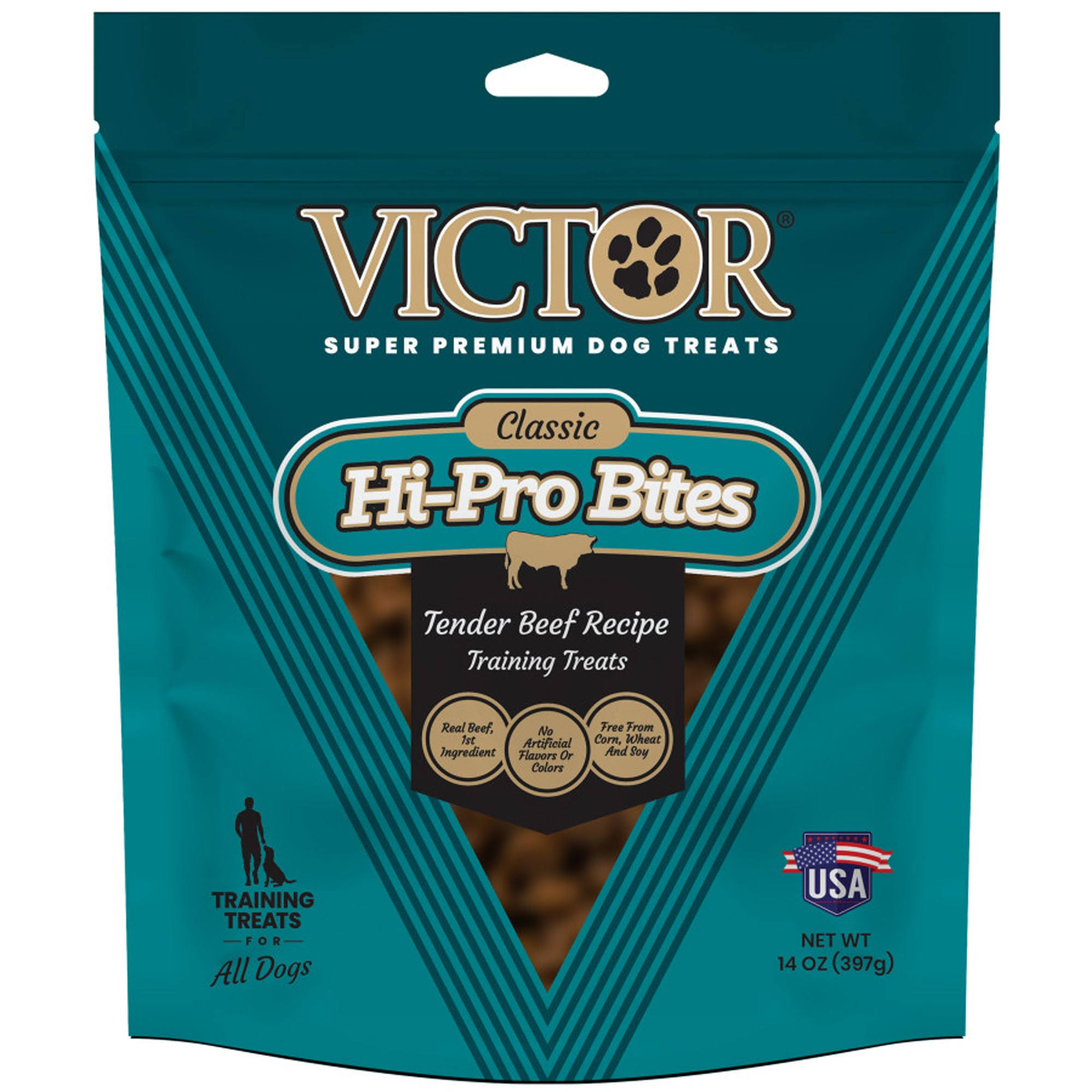 Victor Classic Hi-Pro Bites 9030 14oz Tender Beef Recipe Dog Training Treats