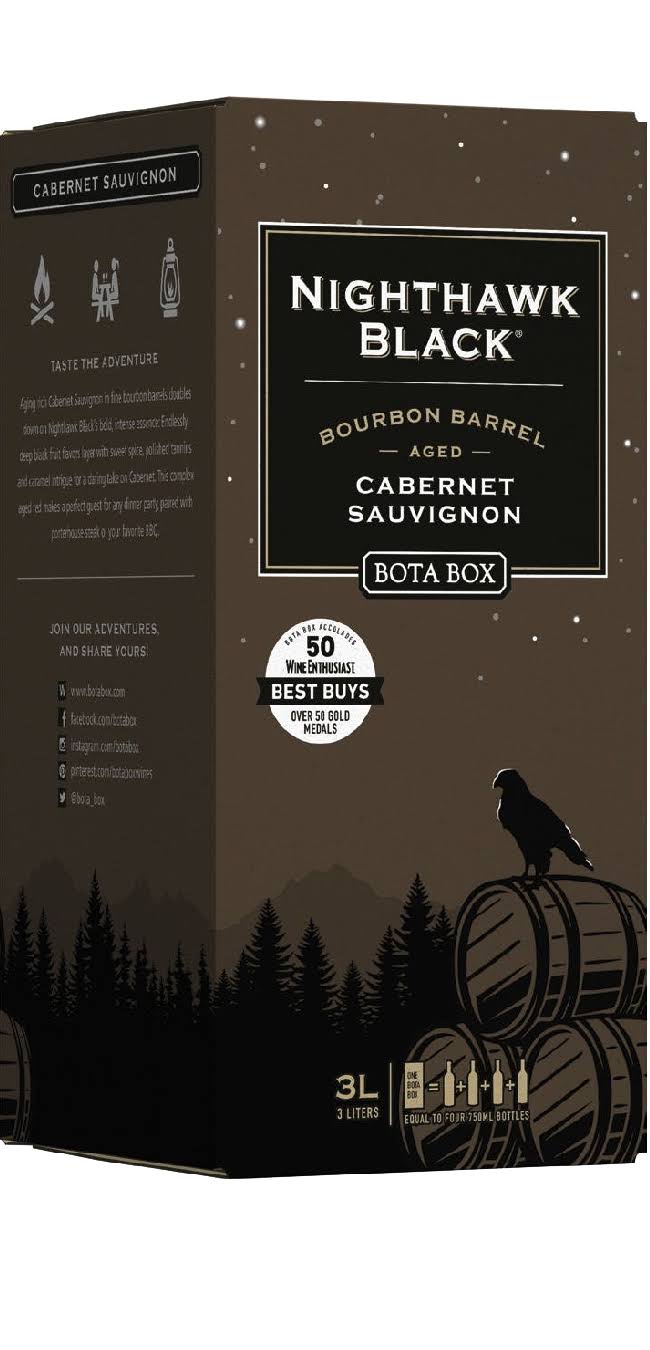 Bota Box Nighthawk Black Cabernet Sauvignon, California, 2018 - 3 liters